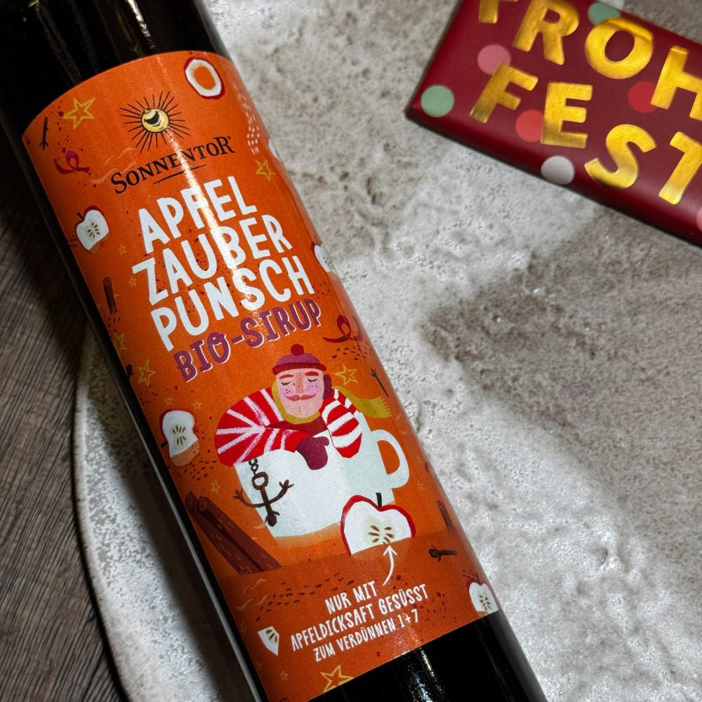 Apfel Punsch Geschenkset mit Bratapfel Tee und Kerze