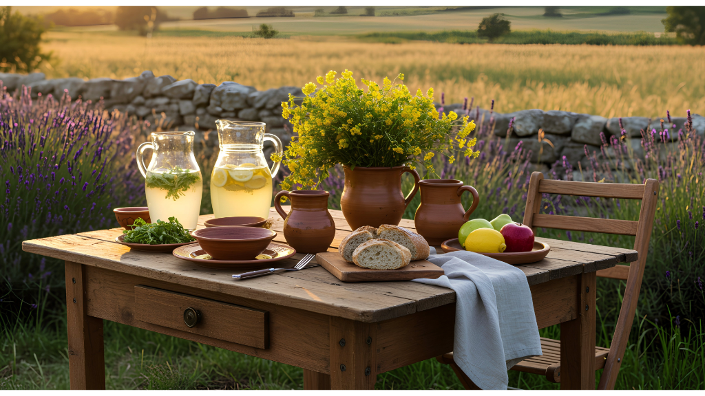 gedeckter Tisch mit Herbstmotiv